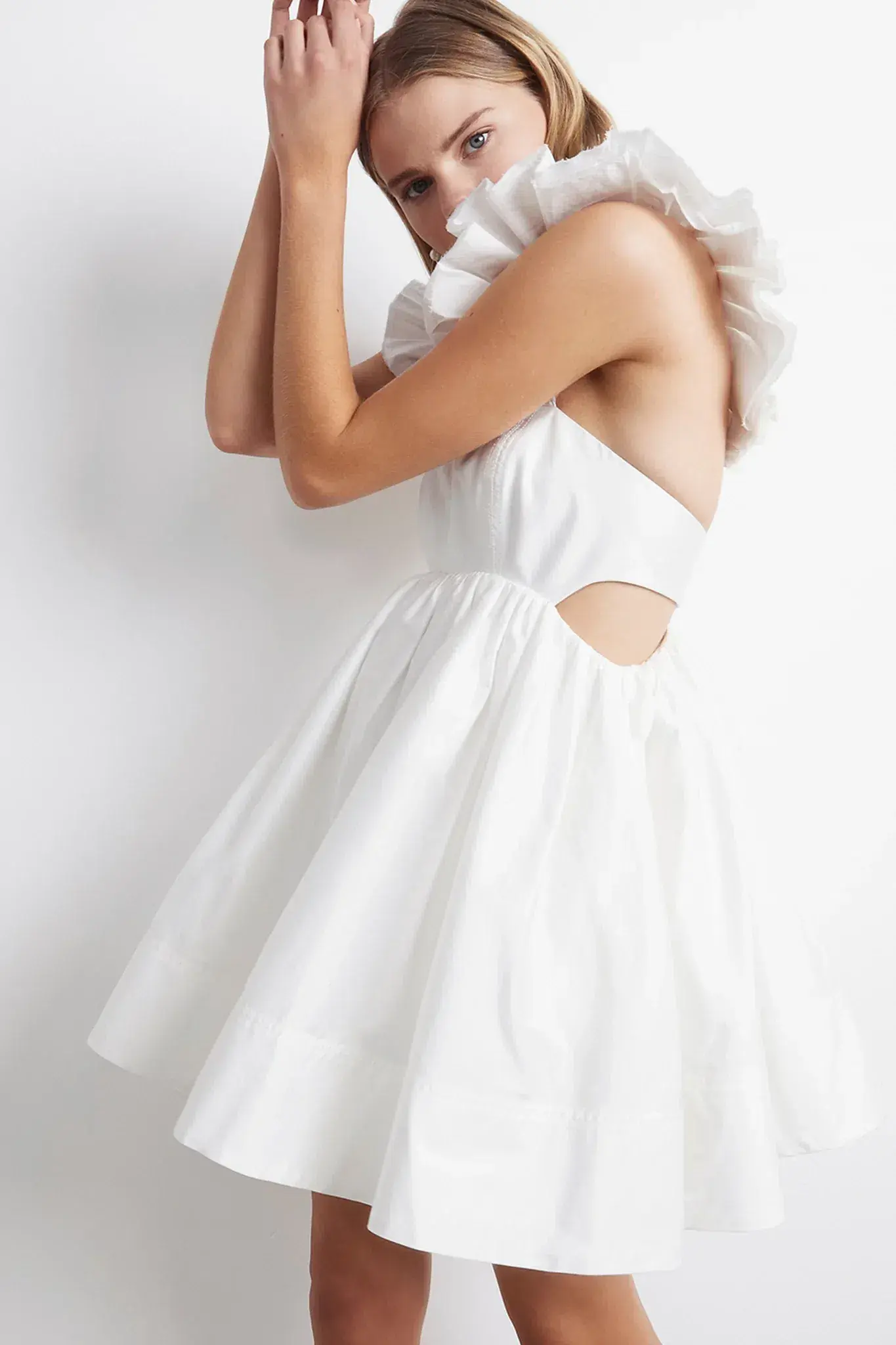 Aje Midsummer Mini Dress Ivory Size 14 - Image 3