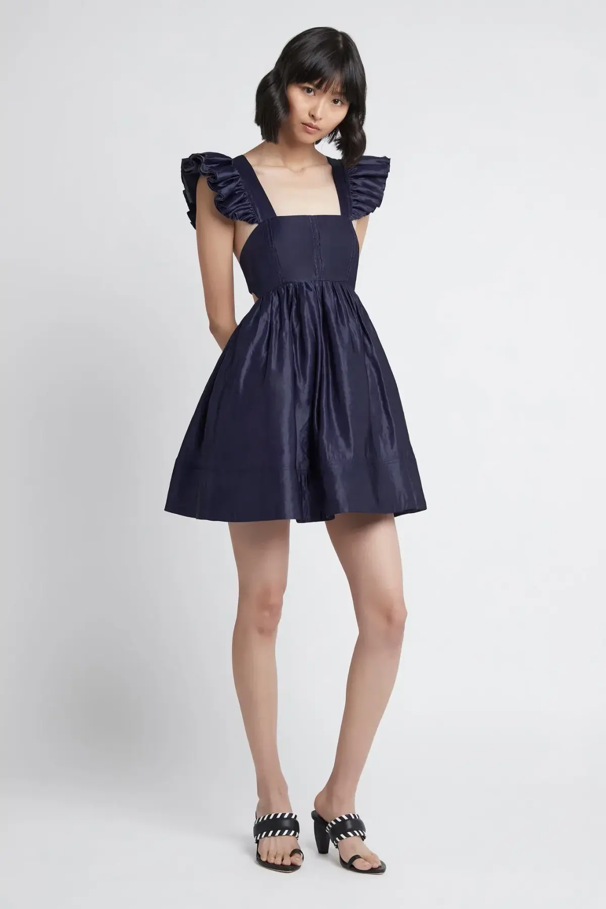 Aje Revitalise Frill Mini Dress Indigo Size 4 - Image 1