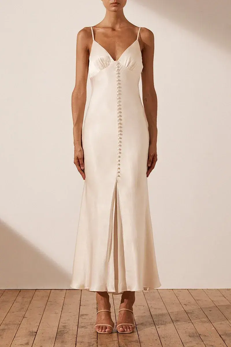 Shona Joy La Lune Bias Slip Dress Cream Size 6 - Image 1
