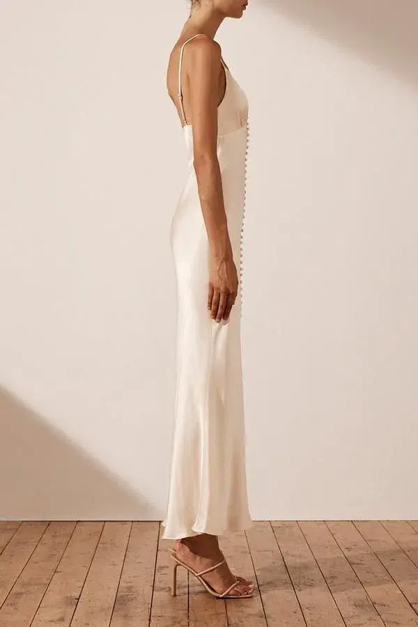 Shona Joy La Lune Bias Slip Dress Cream Size 8 - Image 2