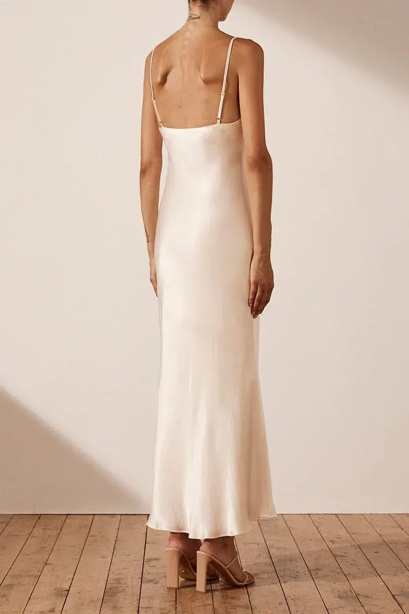 Shona Joy La Lune Bias Slip Dress Cream Size 8 - Image 3
