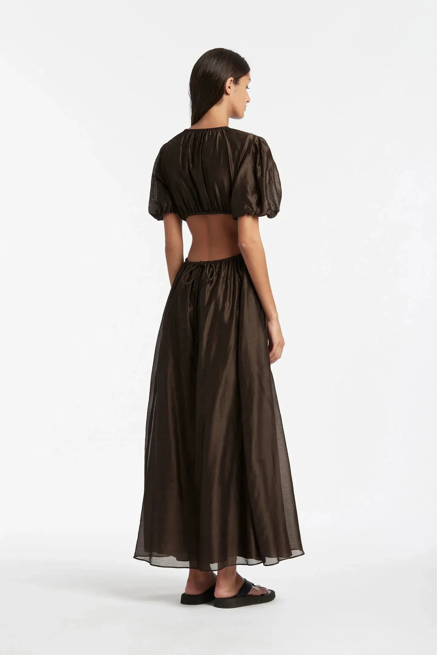 Sir the Label Anje Puff Sleeve Dress Brown Size AU 10 - Image 2
