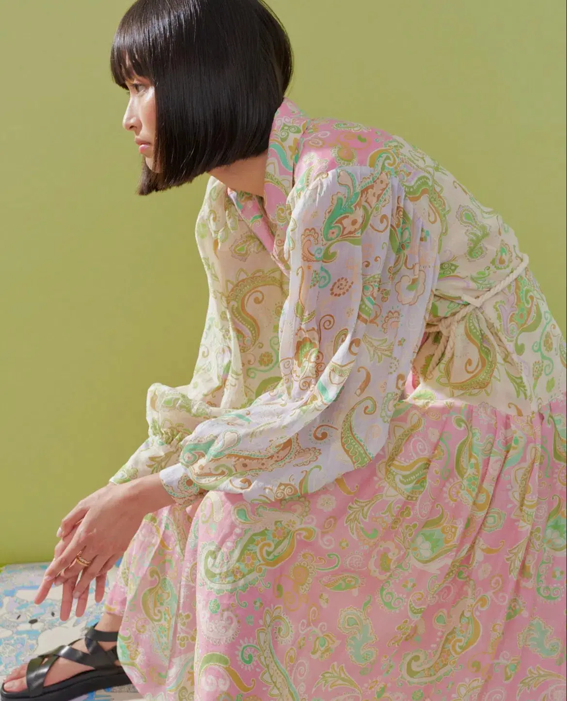 Alemais Marta Patchwork Shirtdress Print Size 8 - Image 3