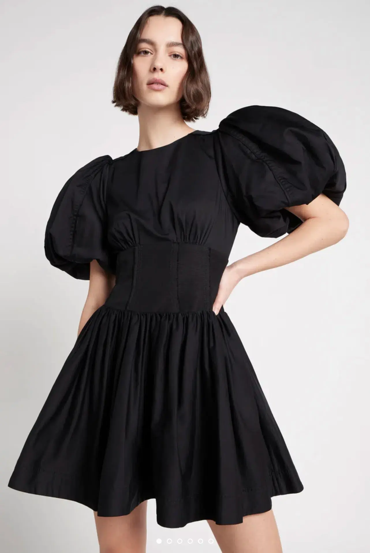 Aje Gianna Puff Sleeve Mini Dress Black Size 12  - Image 2