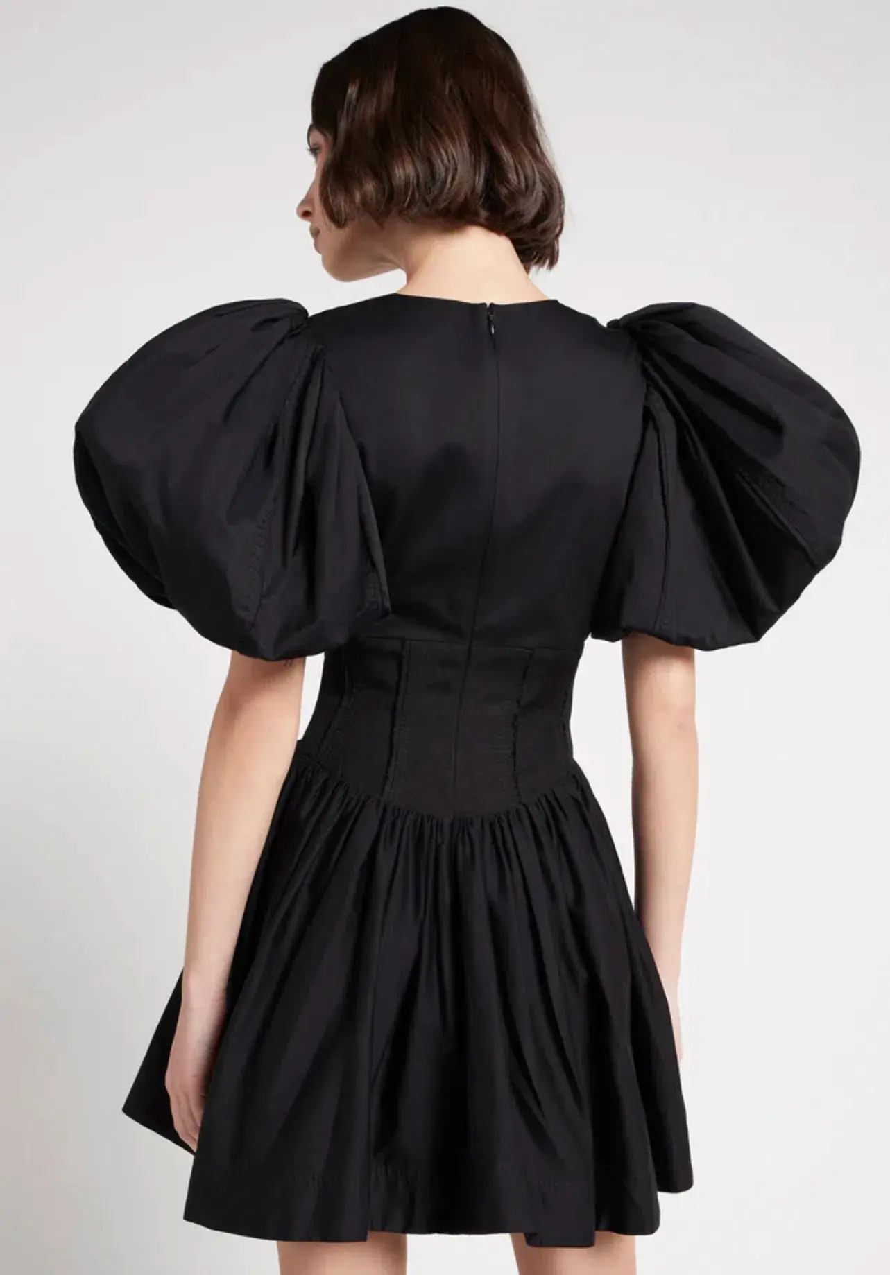 Aje Gianna Puff Sleeve Mini Dress Black Size 12  - Image 3