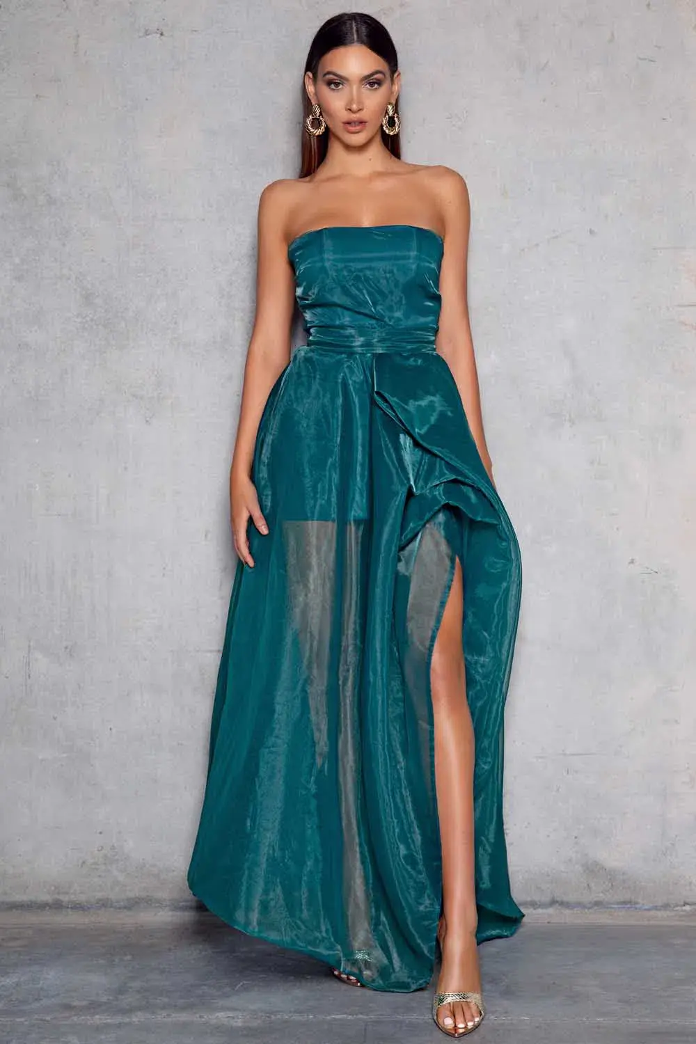 Elle Zeitoune Hazel Gown Emerald Green Size 10 - Image 1