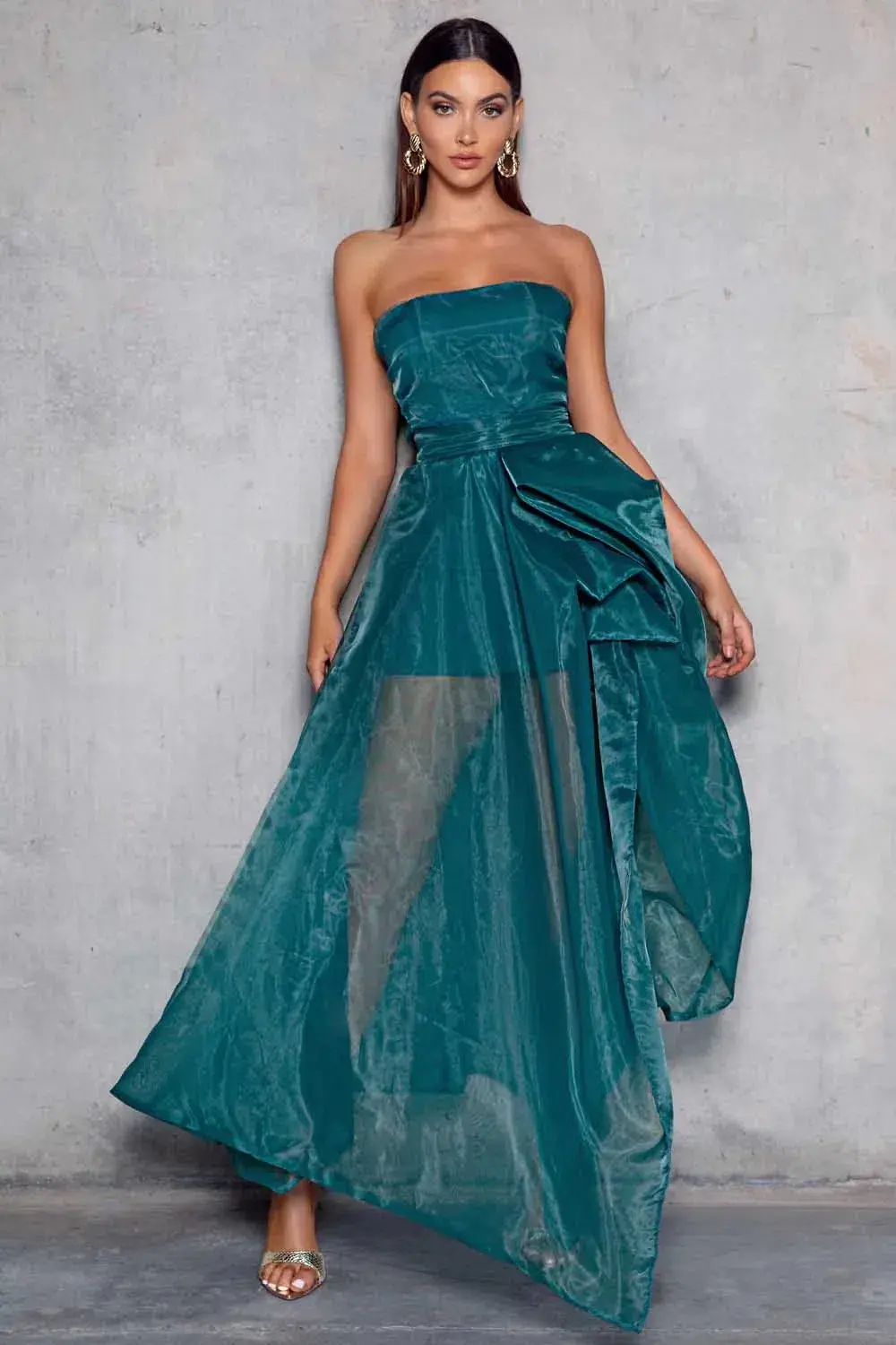 Elle Zeitoune Hazel Gown Emerald Green Size 10 - Image 2