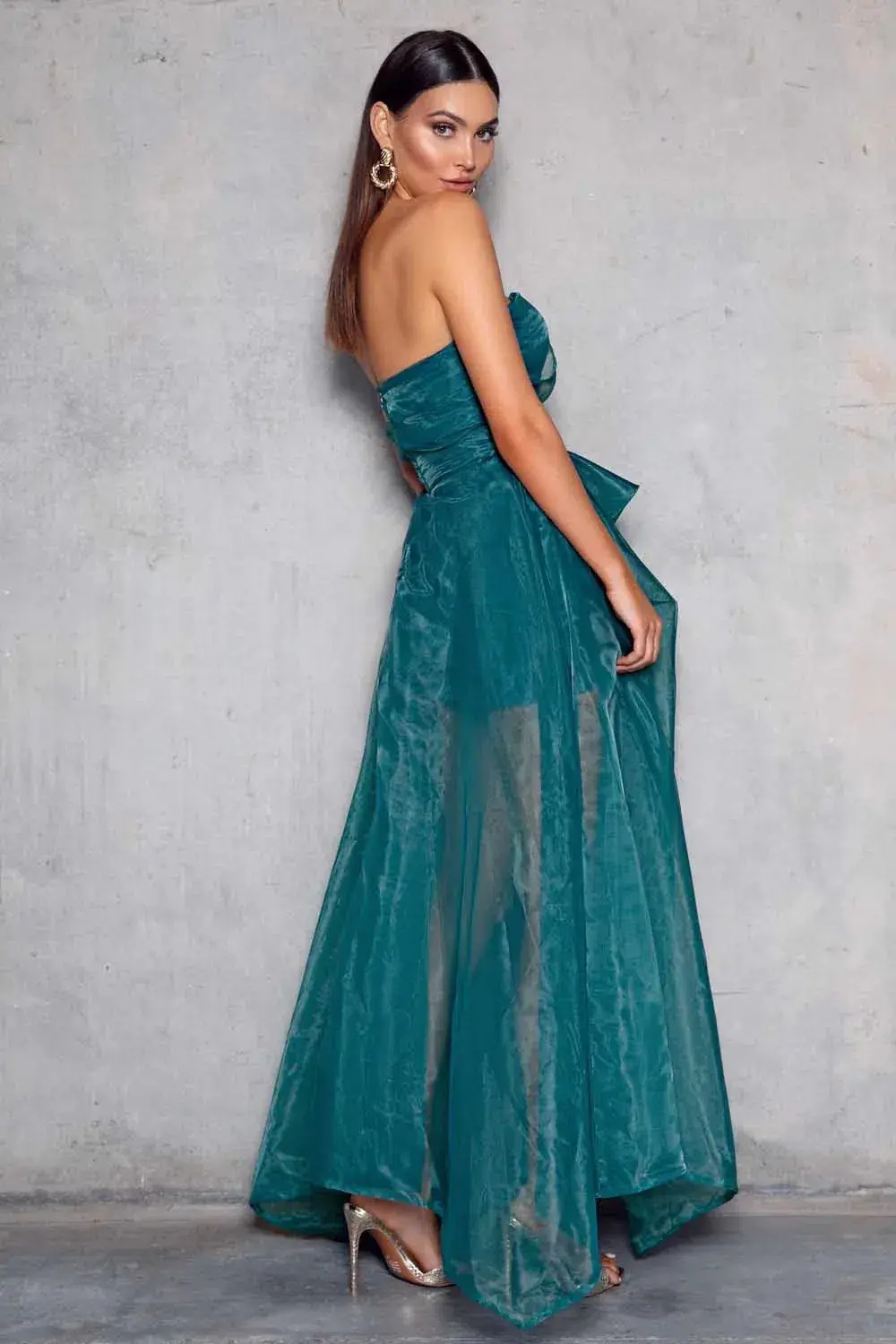 Elle Zeitoune Hazel Gown Emerald Green Size 10 - Image 3