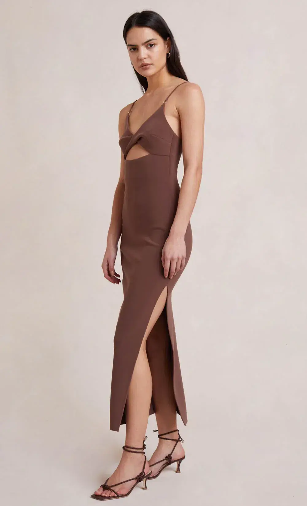 Bec & Bridge Ivy Midi Dress Dark Chocolate Size 6 - Image 1