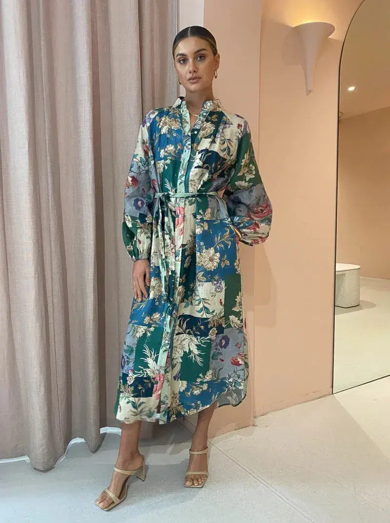 Alemais Loretta Patchwork Shirtdress Print Size 8 - Image 1
