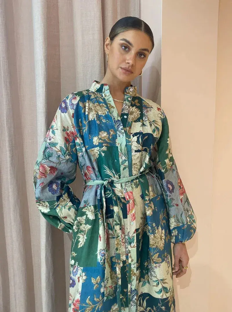 Alemais Loretta Patchwork Shirtdress Print Size 8 - Image 2