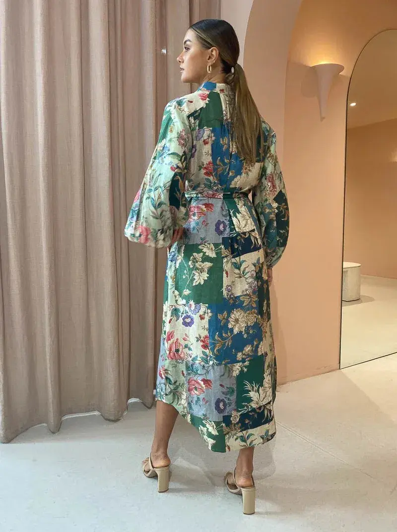 Alemais Loretta Patchwork Shirtdress Print Size 8 - Image 7