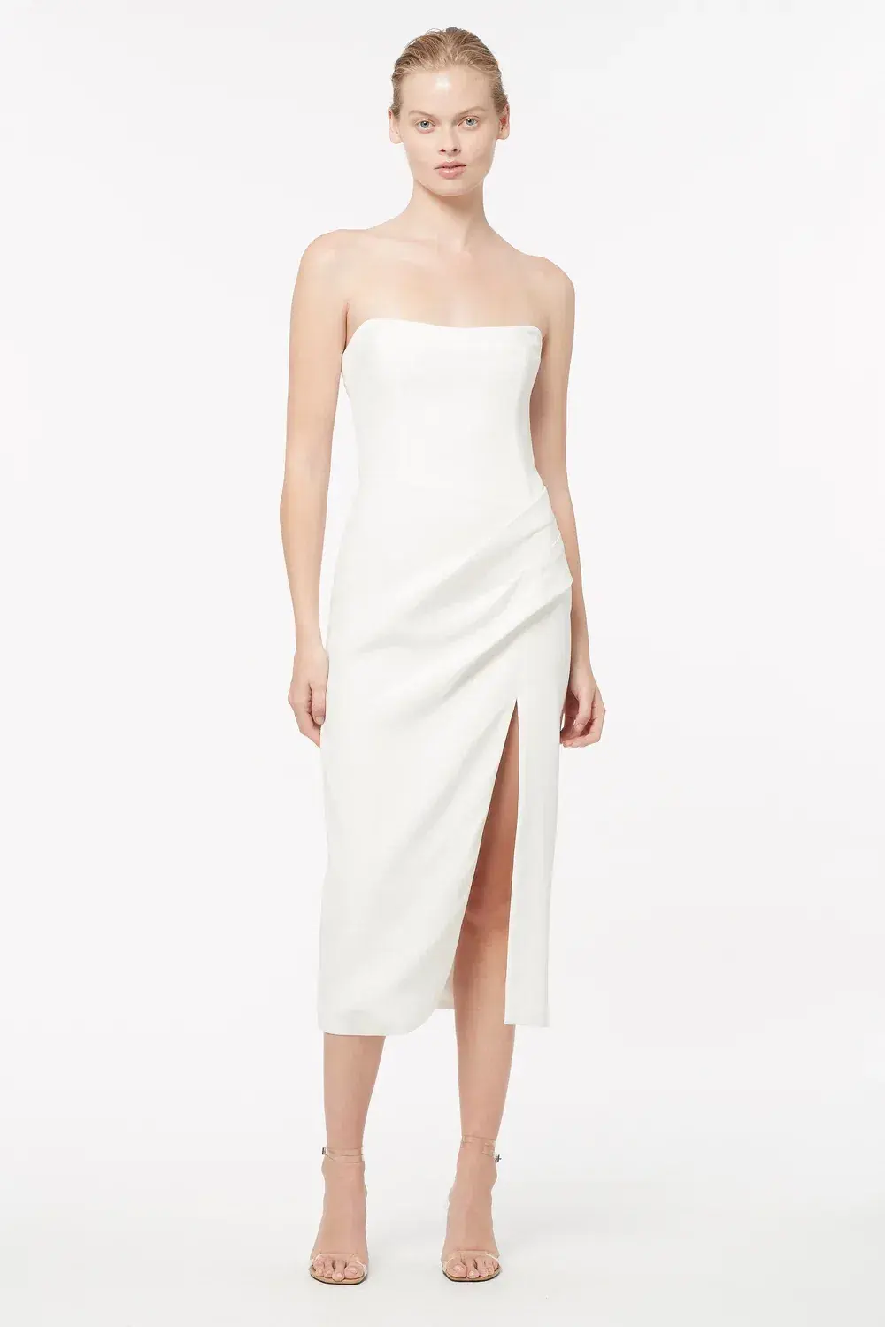 Manning Cartell Hit Predictor Strapless Midi Dress White Size 8 - Image 1