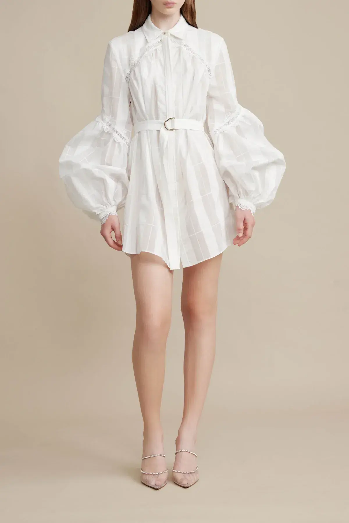 Acler The Rusper Dress in Ivory Check Size 8 - Image 1