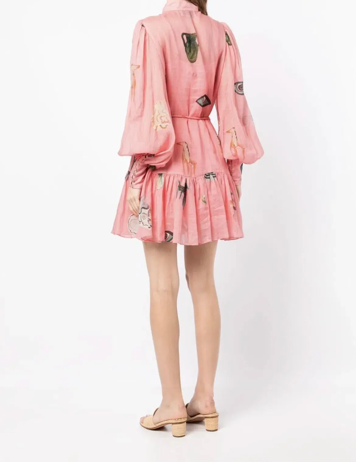 Alemais Cleo Smock Mini Dress in Pink Size 6  - Image 4