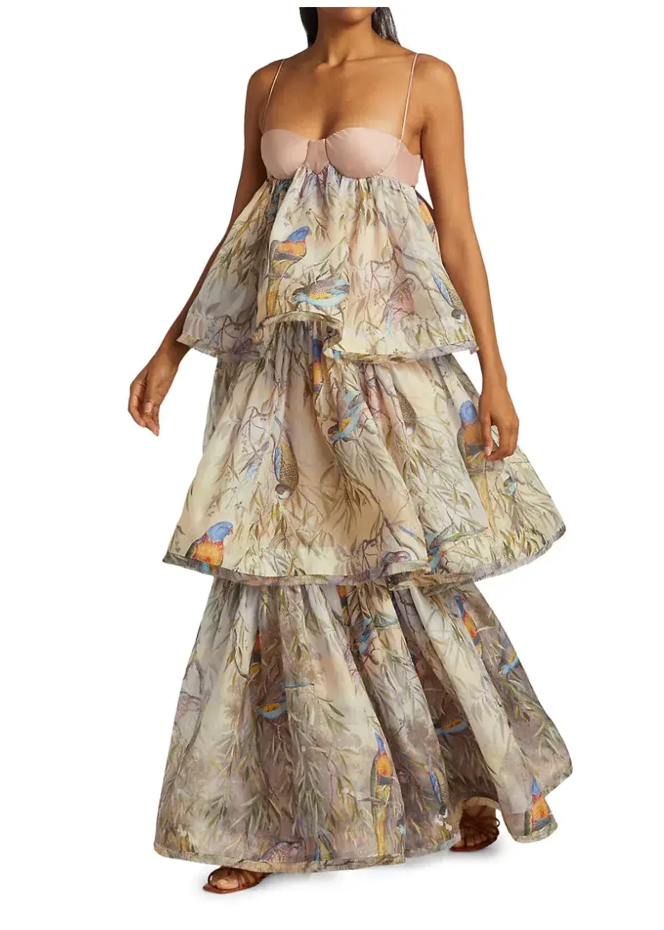 Zimmermann Candescent Parakeets Gown Print Size 2 - Image 3