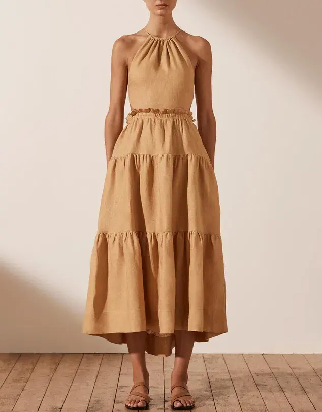 Shona Joy Aria Backless Midi Dress Ginger Size 8 - Image 2