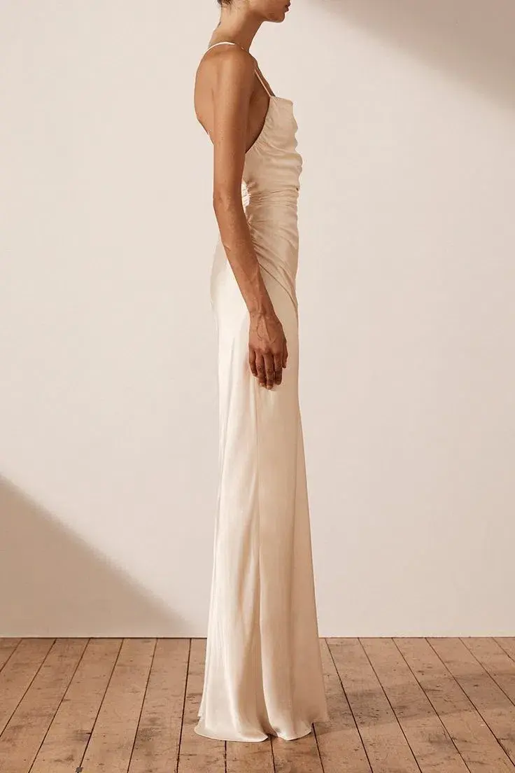 Shona Joy La Lune Lace Back Maxi Dress Cream Size 6 - Image 4