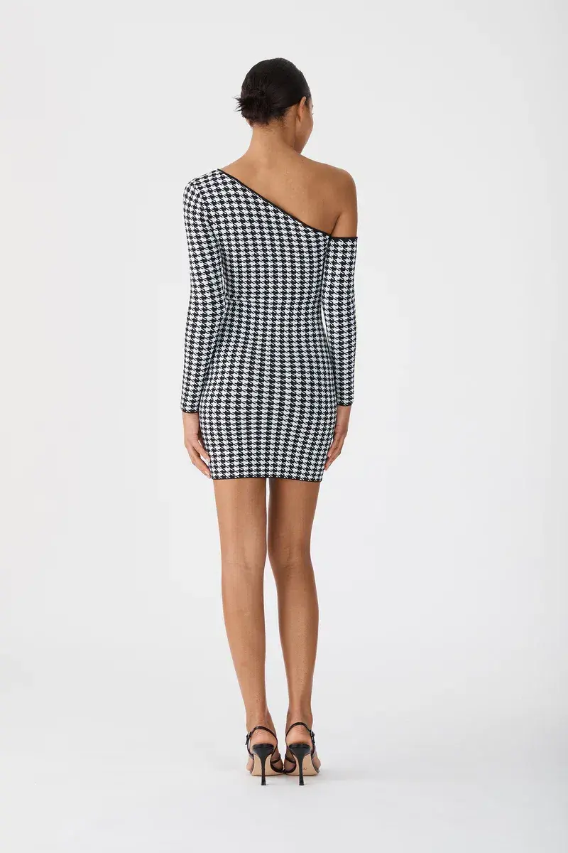 San Sloane Erika Mini Dress Houndstooth Size 8 - Image 3