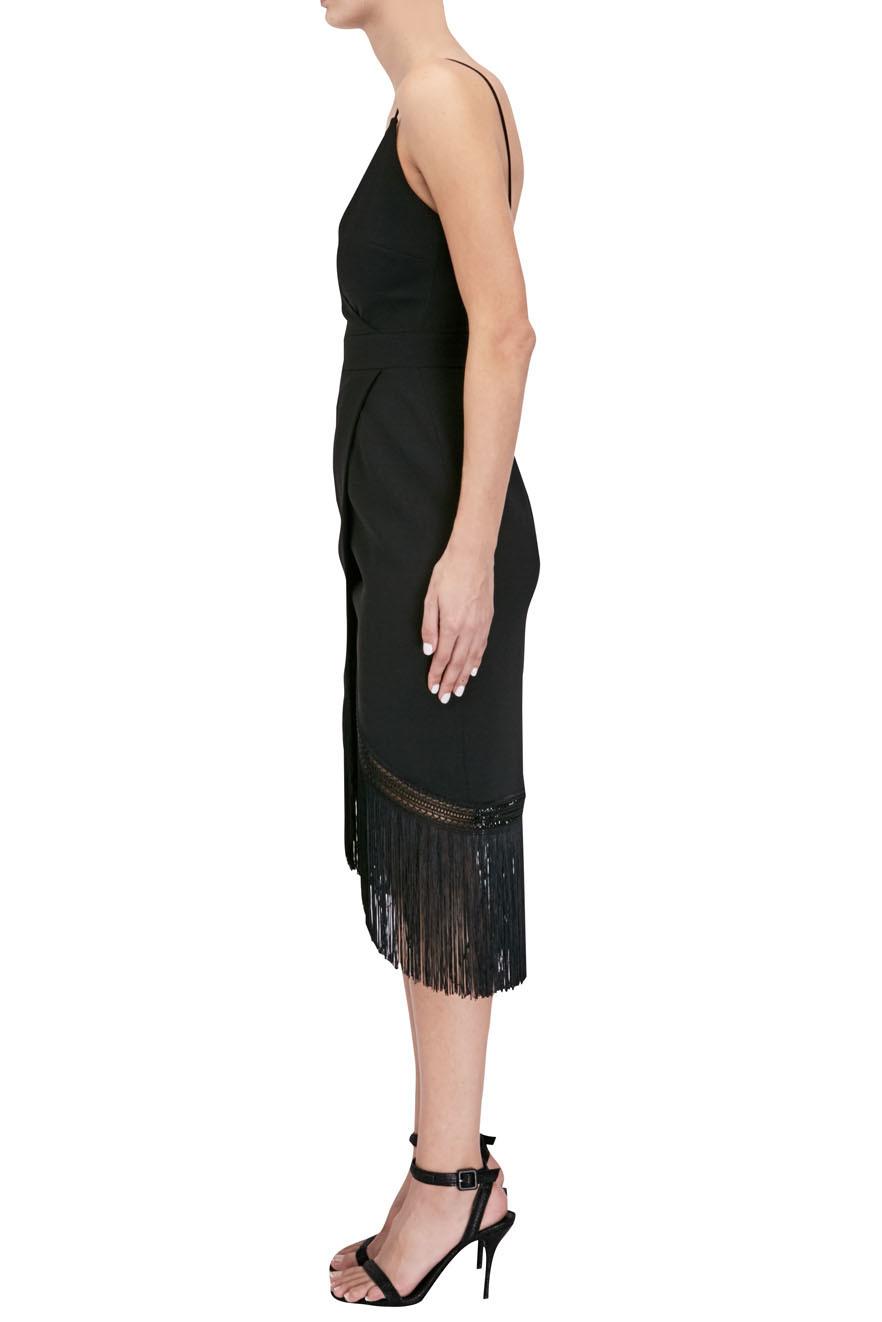 NICHOLAS - Fringe Crepe Wrap Cami Dress - Image 2