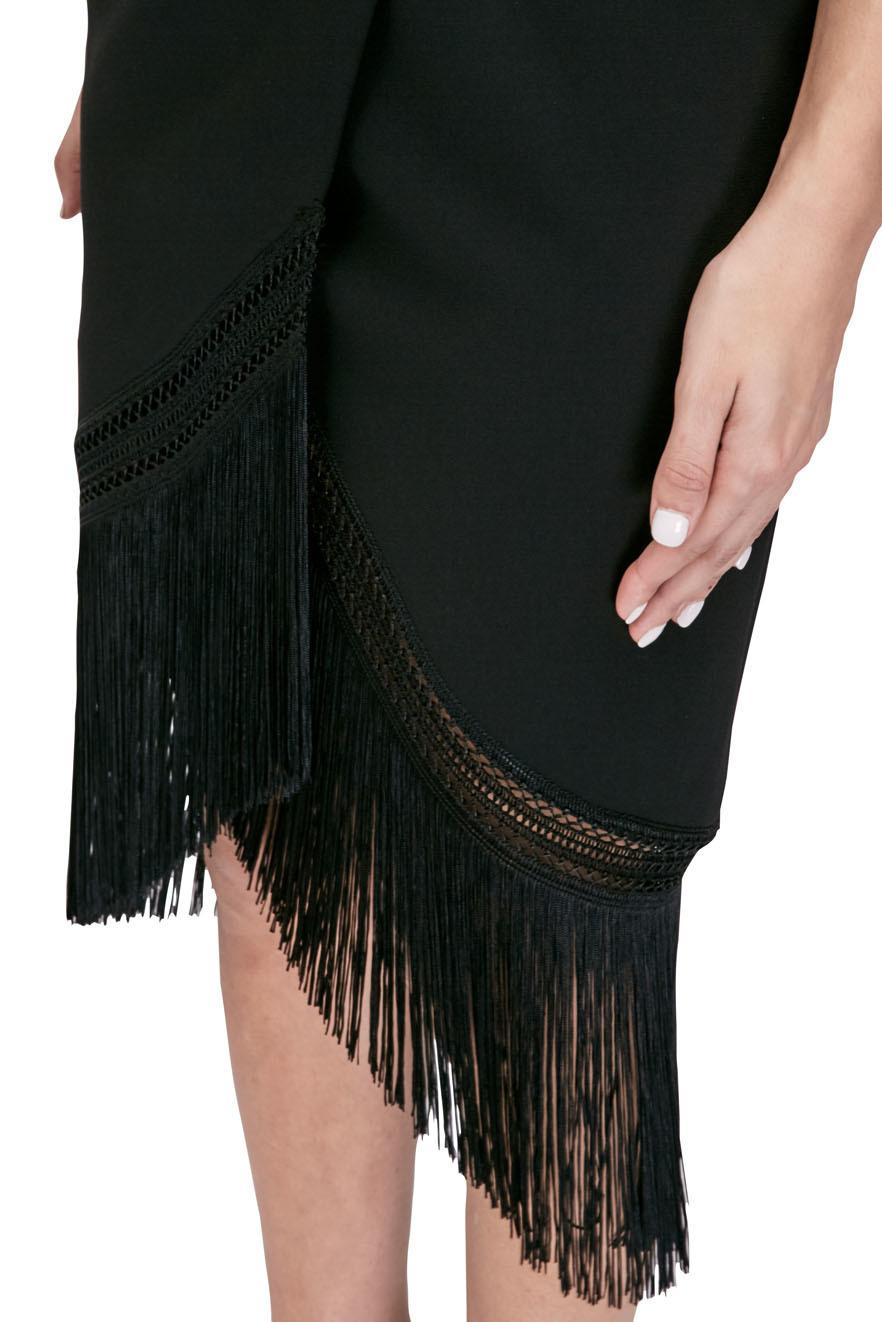 NICHOLAS - Fringe Crepe Wrap Cami Dress - Image 5