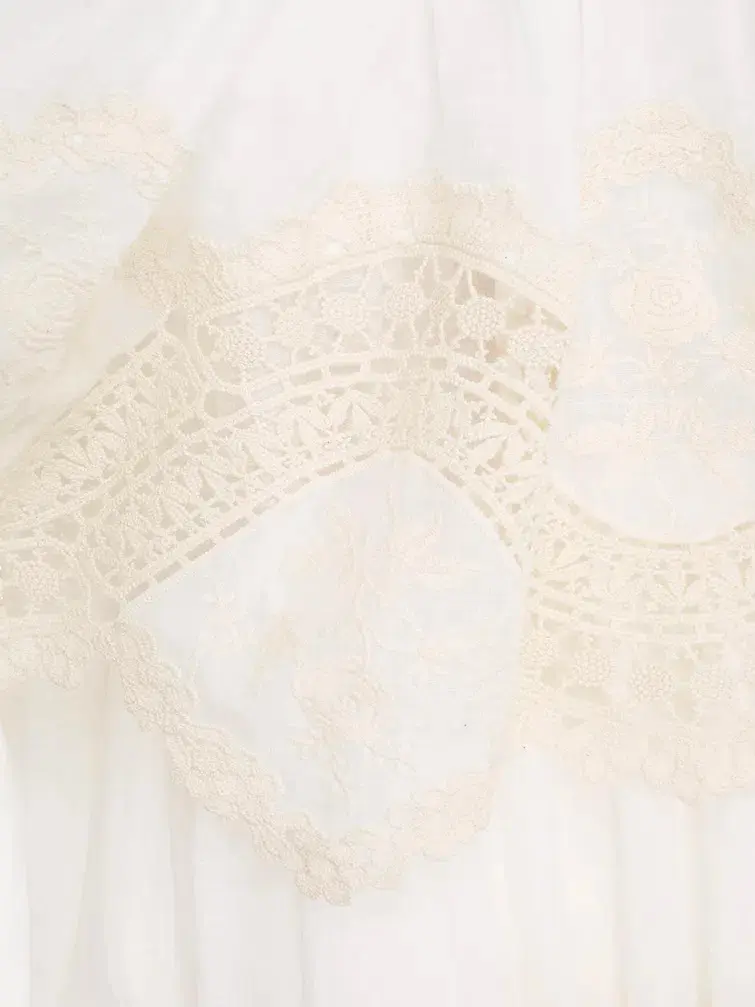 Zimmermann Pattie Embroidered Tiered Midi Dress Ivory Size 1 / Au 10 - Image 3