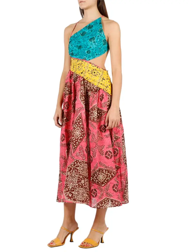 Zimmermann Lulu Asymmetric Ruched Dress Spliced Size 0P / Au 6 - Image 1