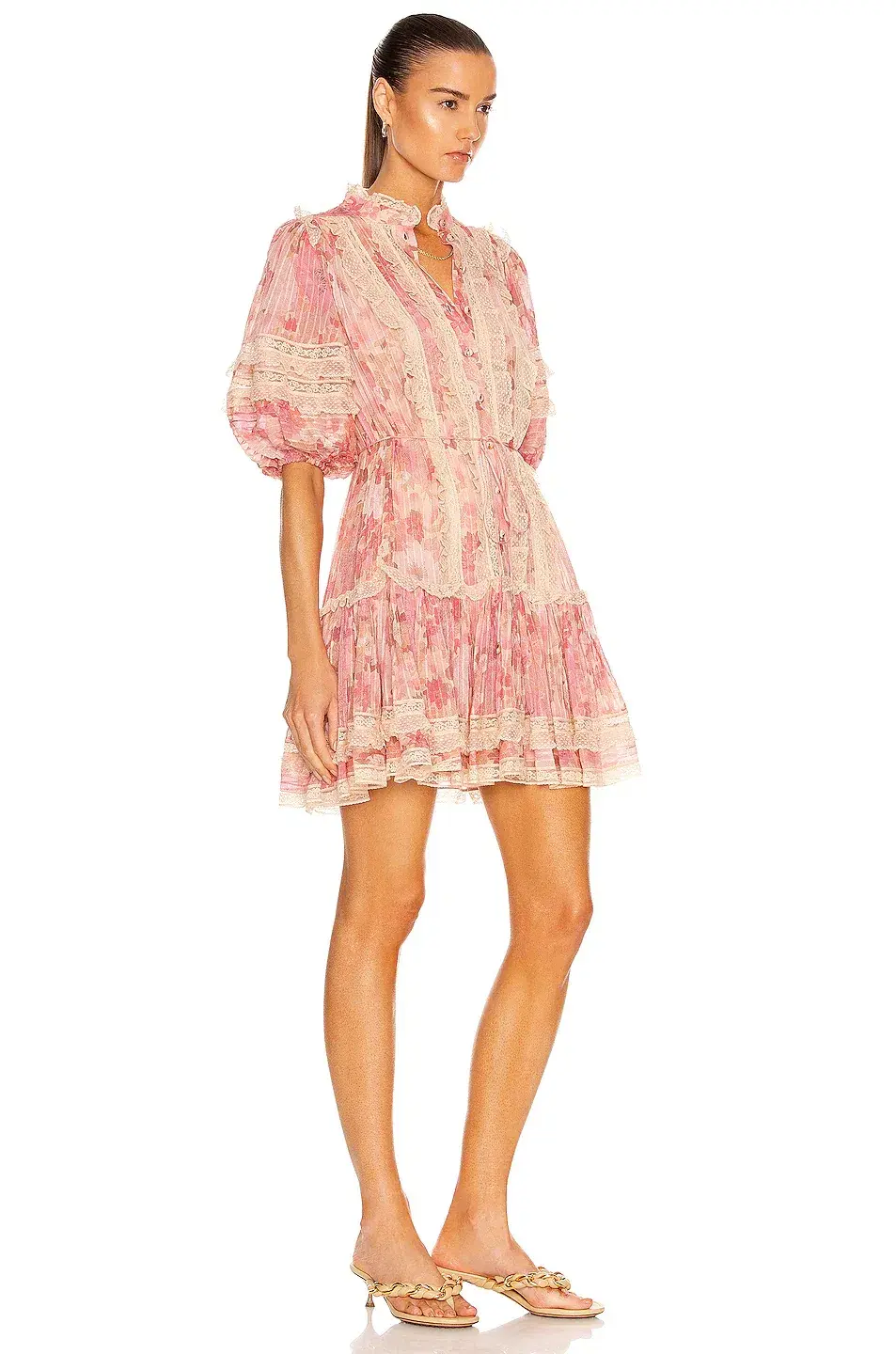 Zimmermann Concert Pintucked Mini Dress Cherry Meadows Size 0 - Image 2
