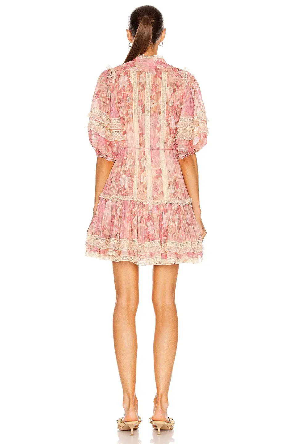 Zimmermann Concert Pintucked Mini Dress Cherry Meadows Size 0 - Image 3