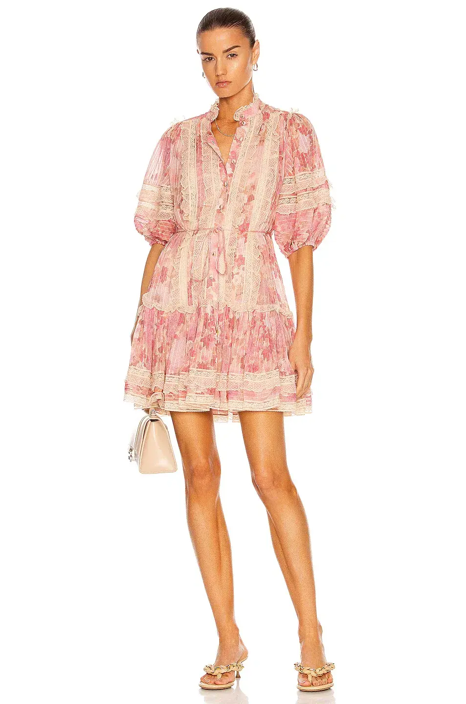 Zimmermann Concert Pintucked Mini Dress Cherry Meadows Size 0 - Image 1