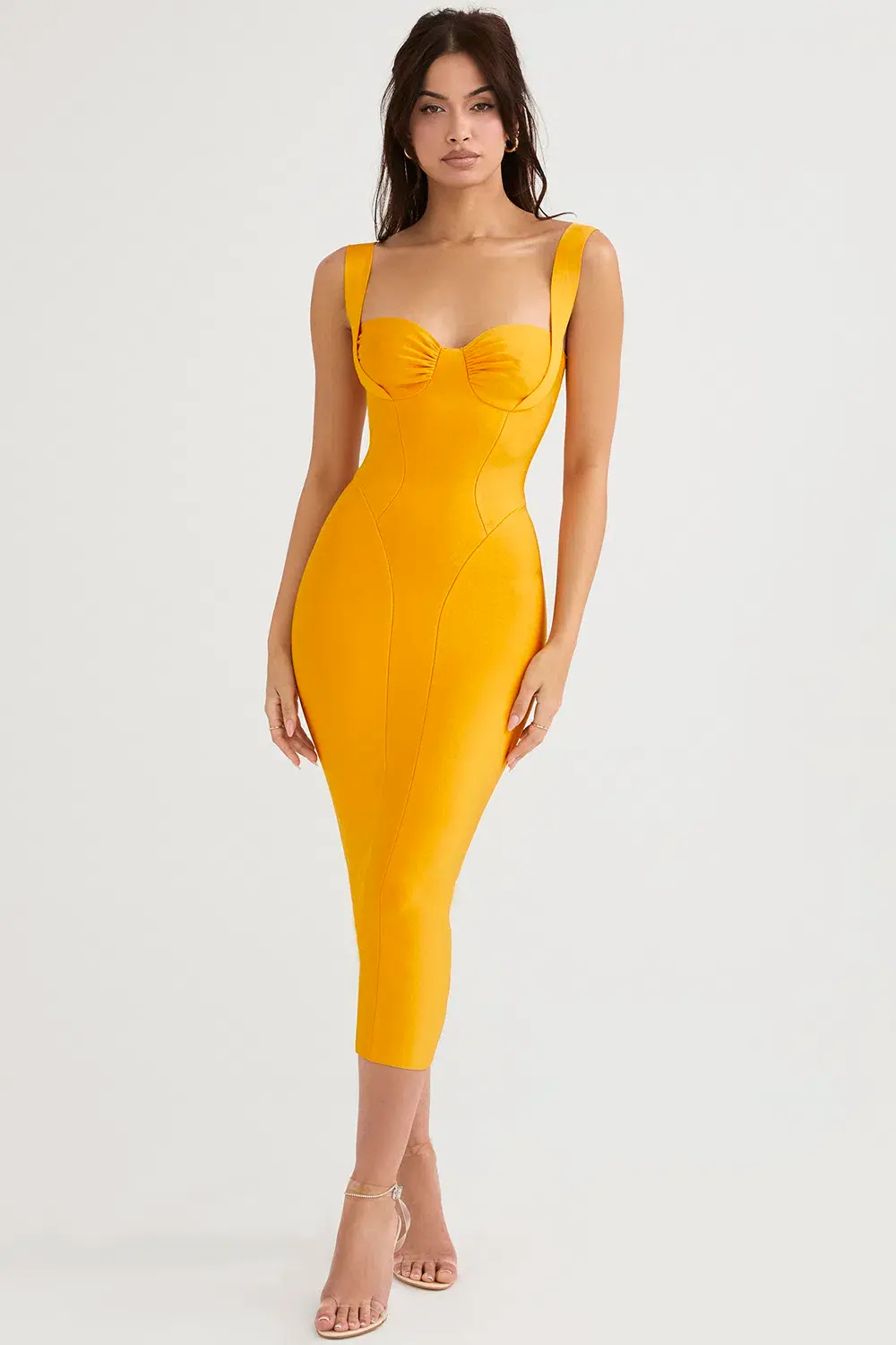 House Of CB Charlene Bandage Midi Dress Tangerine Size XS / Au 6 - Image 1