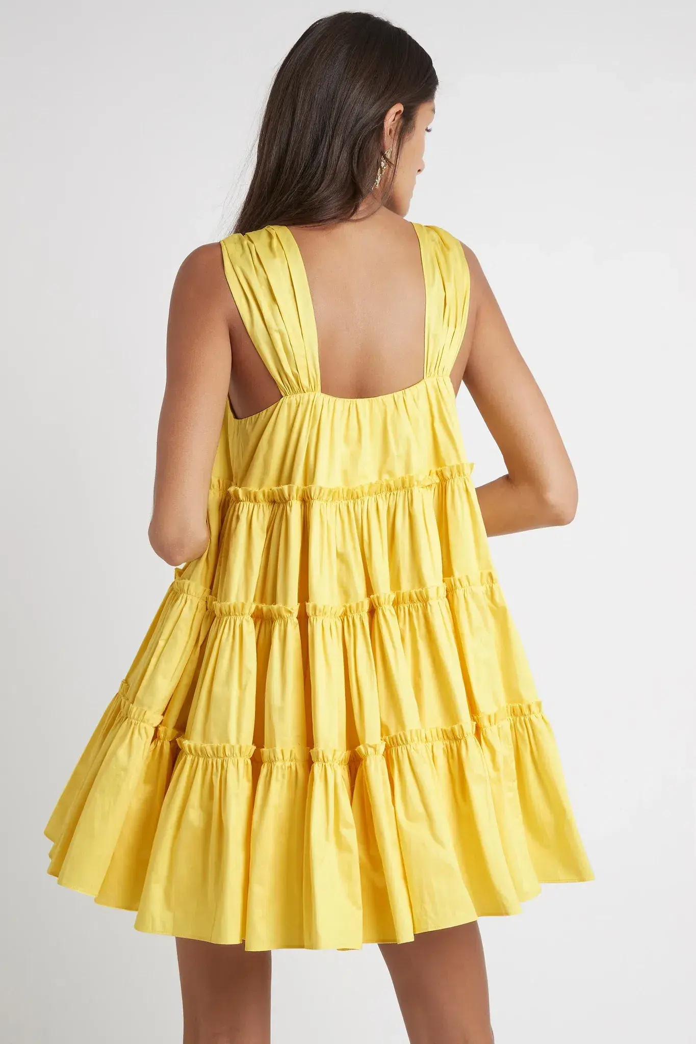 Aje Solstice Tiered Mini Dress Daisy Yellow Size 8 - Image 3