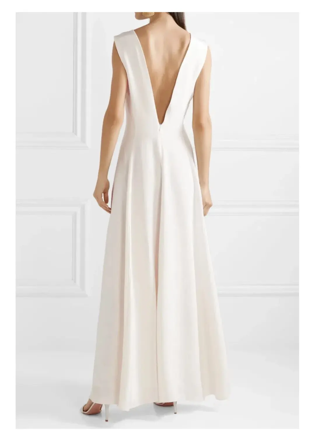 Michael Lo Sordo Silk Satin Maxi Dress White Size 12 for rent on The Volte - main image