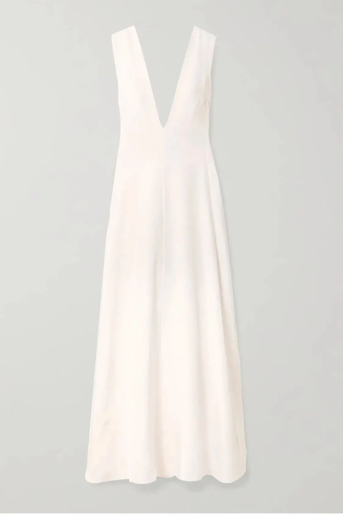 Michael Lo Sordo Silk Satin Maxi Dress White Size 12 - Image 3