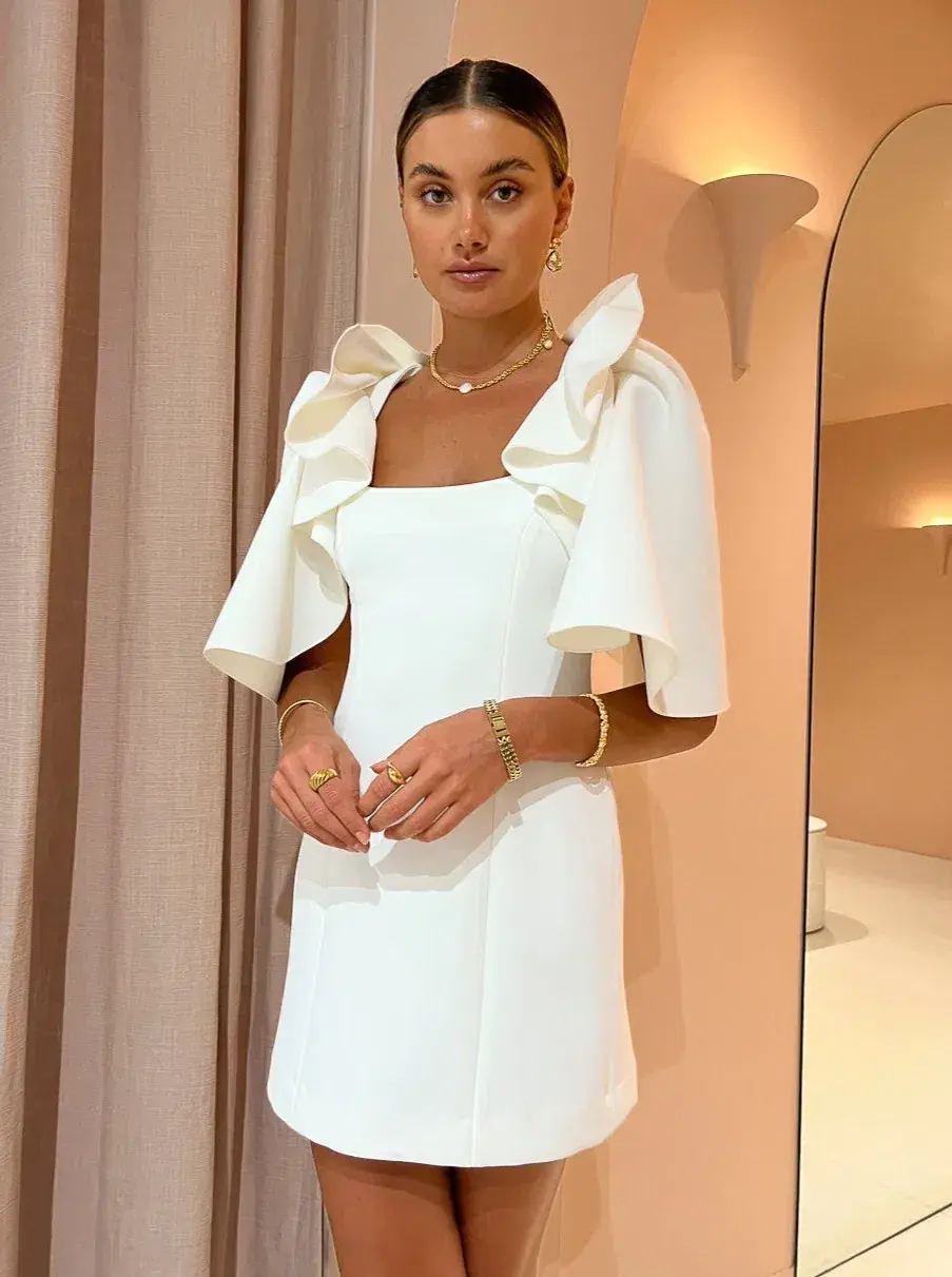 Acler Gwynne Dress Cream Size 8 - Image 2