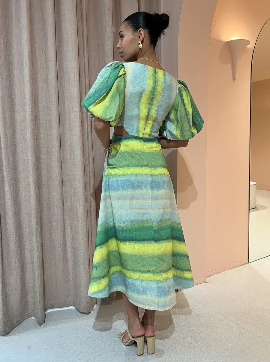 Acler Temple Dress in Impressionist Stripe Size 10 - Image 3