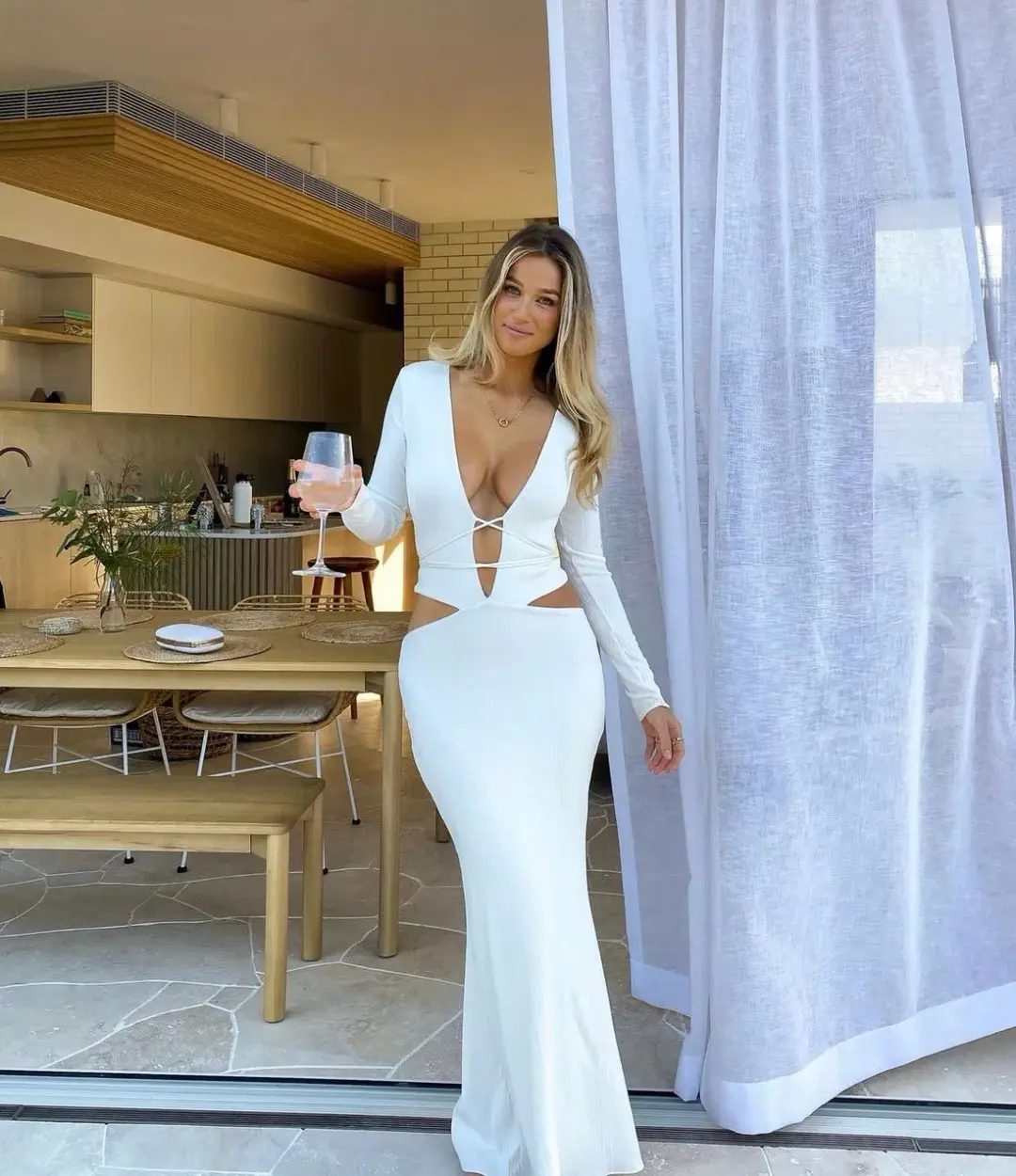 Arcina Ori Aston Maxi Dress White Size 6 for rent on The Volte - main image