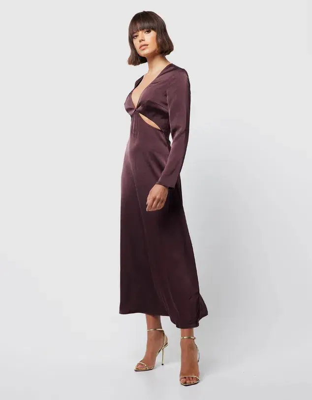 Mossman The Colossal Midi Dress Dark Cherry Size 6 - Image 4