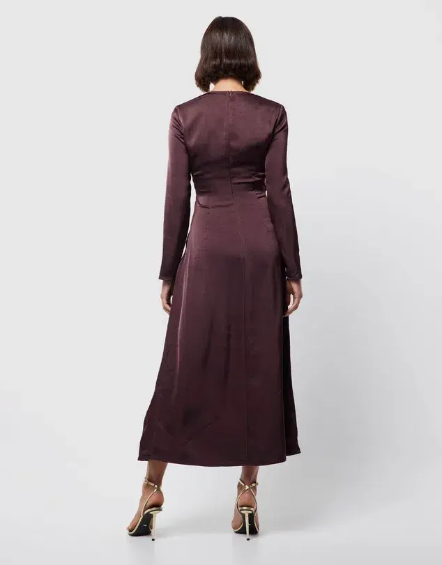 Mossman The Colossal Midi Dress Dark Cherry Size 6 for rent on The Volte - main image