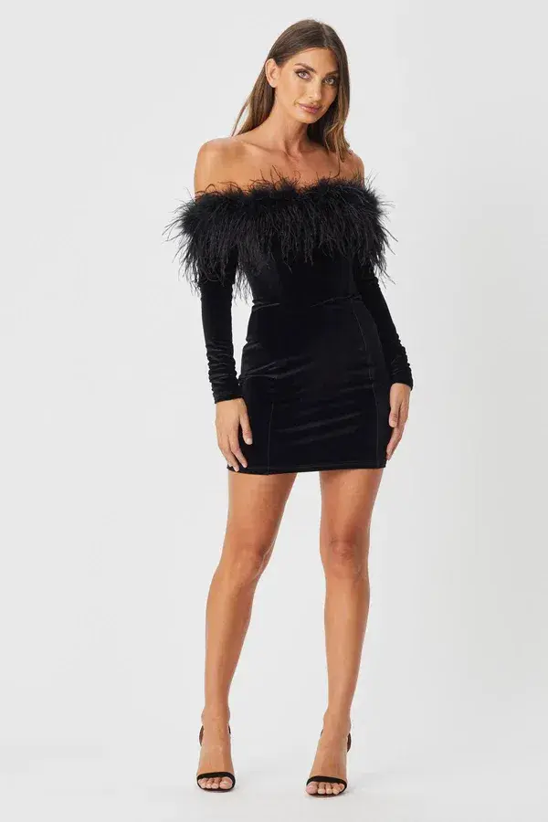 Bianca & Bridgett Katie Mini Dress Black Size 6 - Image 1