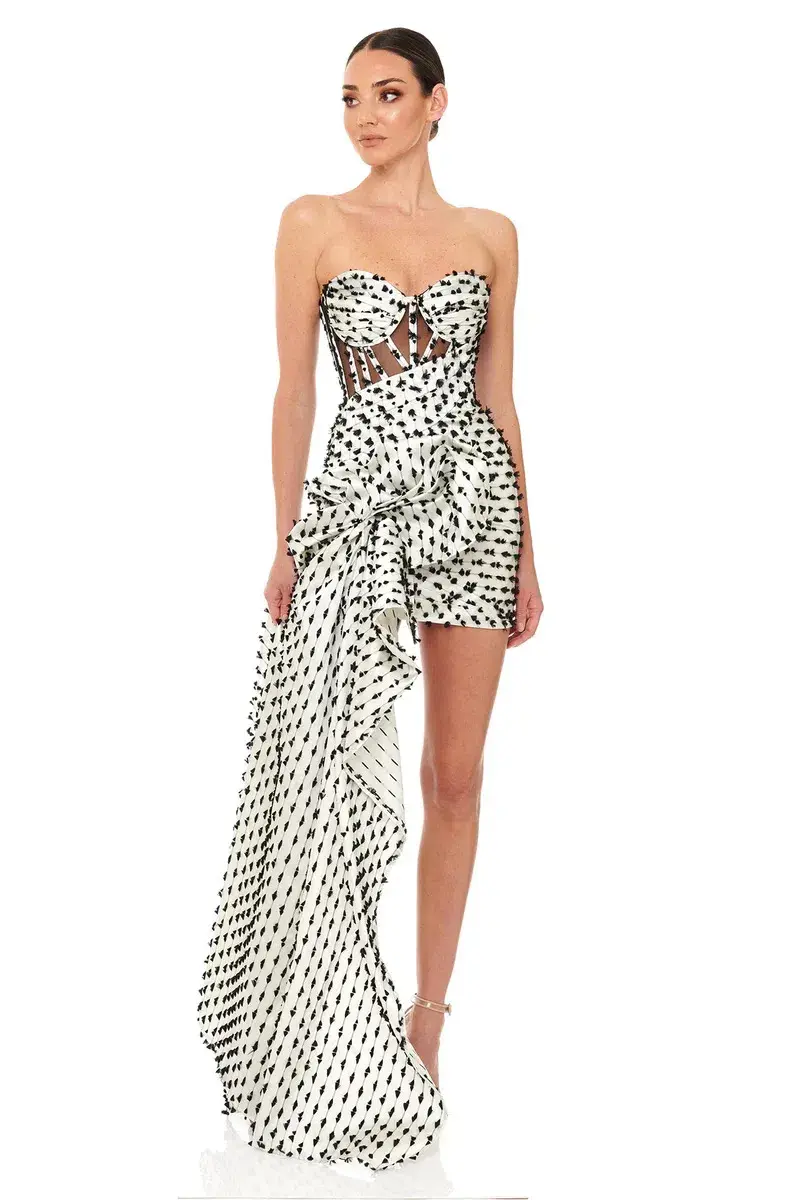 Eliya the Label Georgette Dress Black/White Size Small - Image 3
