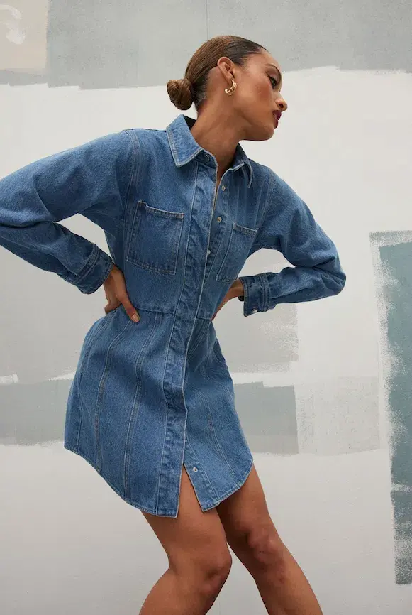 Mossman On The Rocks Dress Denim Blue Size 8 - Image 2
