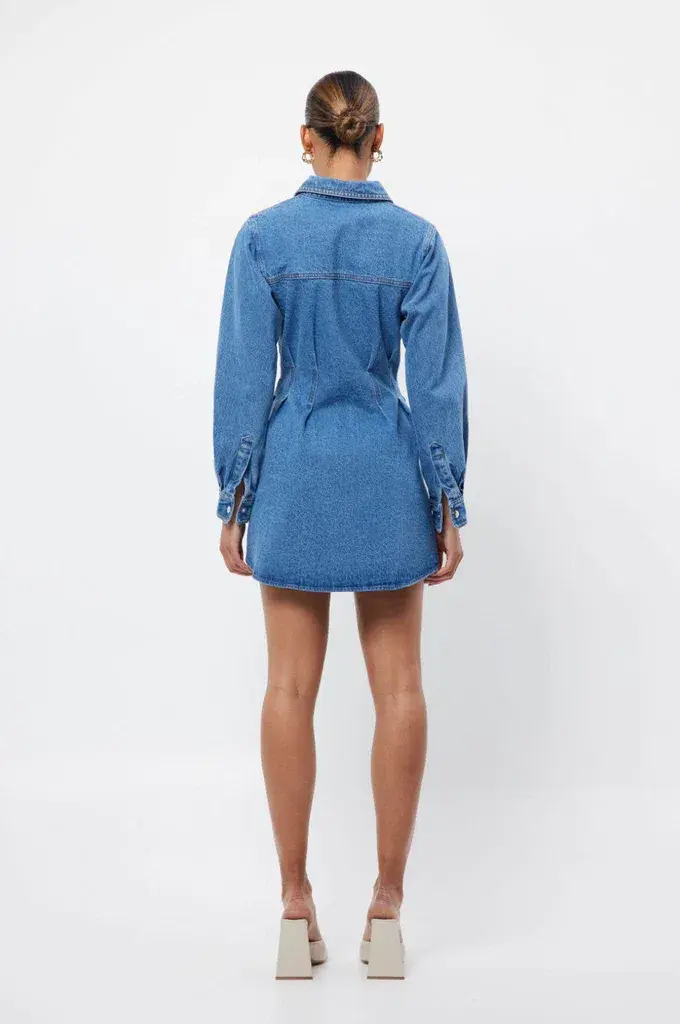 Mossman On The Rocks Dress Denim Blue Size 8 - Image 5