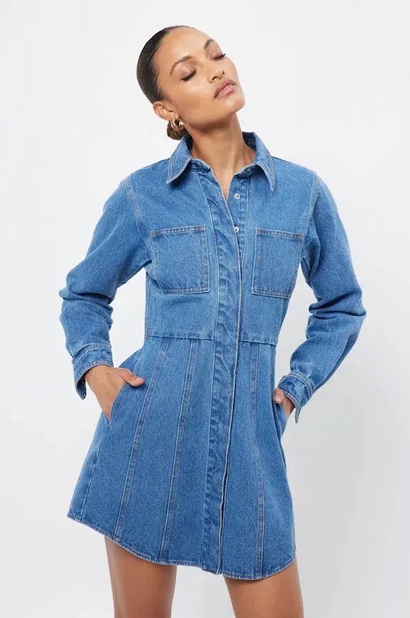 Mossman On The Rocks Dress Denim Blue Size 8 - Image 3