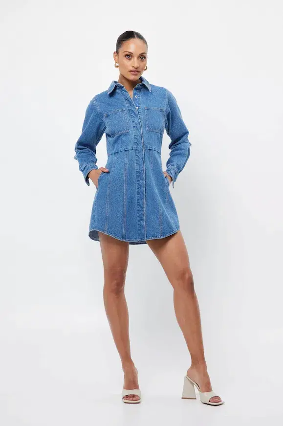Mossman On The Rocks Dress Denim Blue Size 8 - Image 4