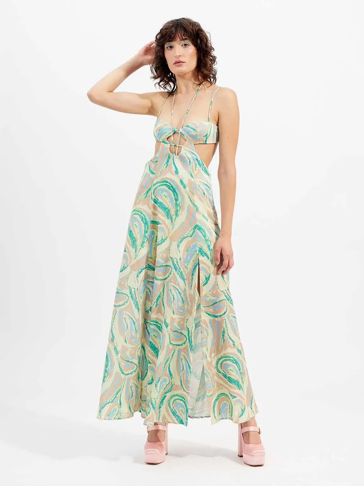 Alice McCall Swan Lake Midi Dress Citrus Size 16 - Image 1