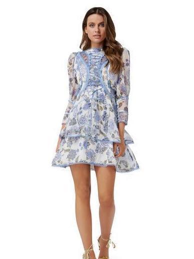 Thurley BLUEBELL PRINT MINI DRESS Size 6 - Image 1