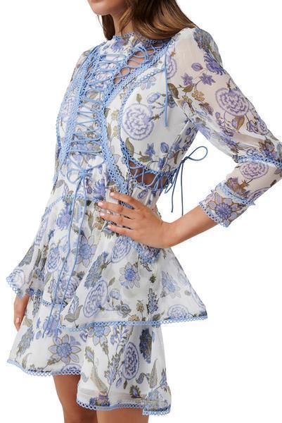 Thurley BLUEBELL PRINT MINI DRESS Size 6 - Image 2