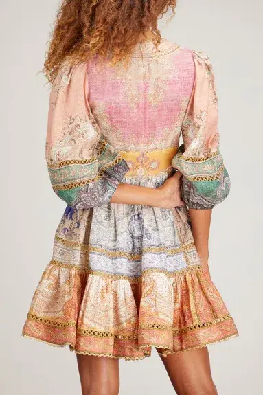 Zimmermann Anneke Lantern Mini Dress Print  AU12 - Image 6