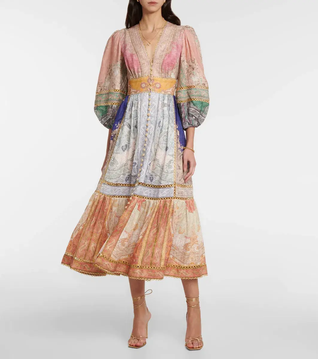 Zimmermann Anneke Lantern Midi Dress Size 0 - Image 1